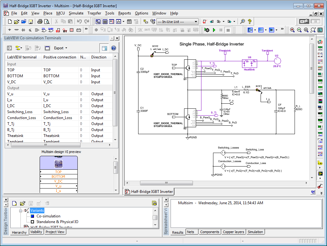 Co-simulation with FPGA Desktop execution node and Multisim co-simulation node - MULTISIM.png